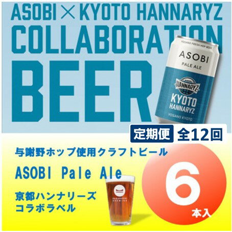 【ふるさと納税】【毎月定期便】【京都ハンナリーズ コラボラベル】ASOBI 350ml×6本 クラフトビール全12回【4081152】
