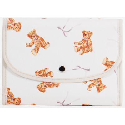 ふるさと納税 島原市 マルチケース(ジャバラタイプ)テディベア ホワイト 1個