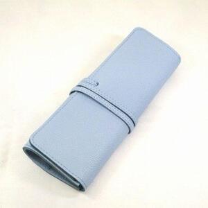 革工房いんのしま牛革ロールペンケース(色:ライトブルー)