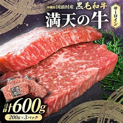 【ふるさと納税】やんばるの自然が育んだ「黒毛和牛 経産牛」サーロイン 合計600g(200g×3パック)_黒毛和牛 和牛 焼肉 焼肉用 国産牛 牛肉 焼肉セット沖縄県産 沖縄和牛 経産牛 赤身 肉料理 バーベキュー BBQ【配送不可地域：離島】【1716773】
