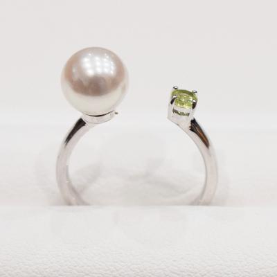 ふるさと納税 天草市 真珠 リング 7.5-8mm ホワイトピンク ペリドット (G:14号)_S085-468 |  | 01
