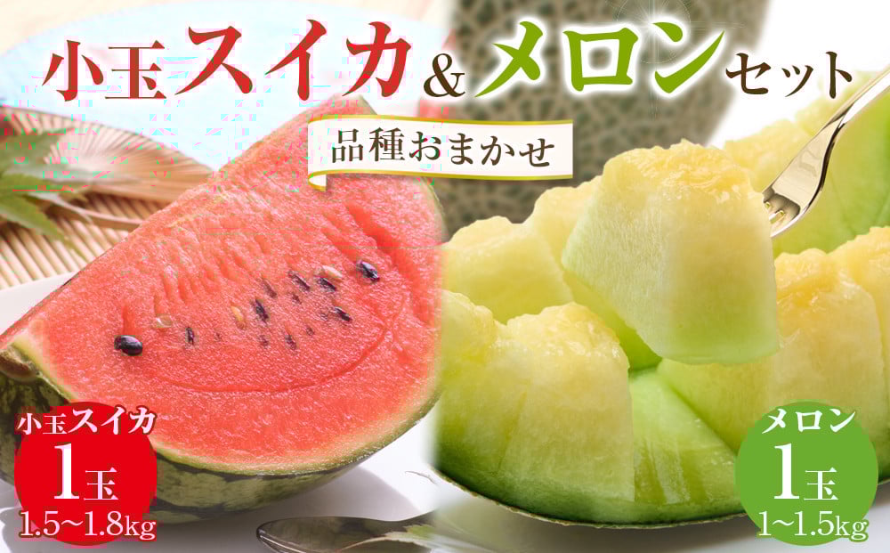 
            255.【品種はおまかせ】小玉スイカ1玉とメロン1玉セット  ※6月上旬～7月中旬頃に順次発送予定【西瓜 スイカ メロン セット商品  果物 フルーツ くだもの 鳥取県 北栄町 おすすめ 人気 送料無料】
          