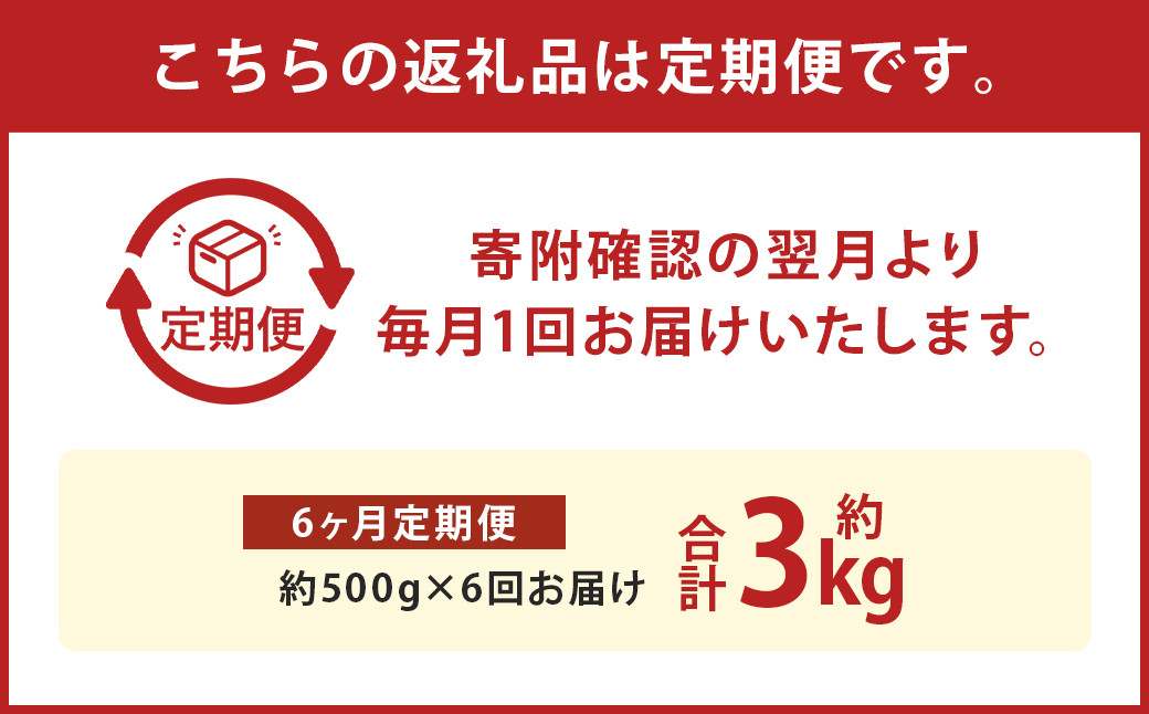 【6か月定期便】熊本産 馬肉 しゃぶしゃぶ 約500g