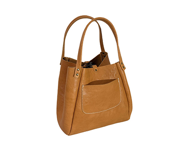 【 八幡レザー 】かご型 トートバッグ キャメル 【DP12W】 カバン 鞄 かばん トートバッグ 牛革 レザー 軽量