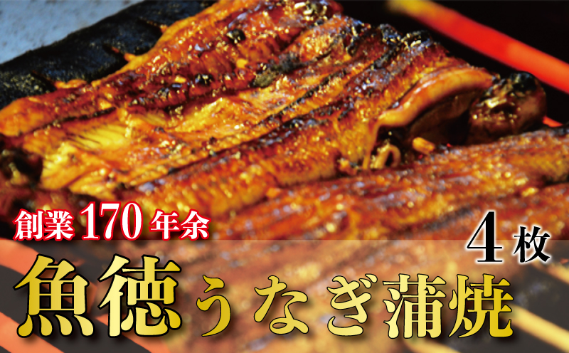 うなぎ 鰻 蒲焼 約120g~130g 4枚 魚徳