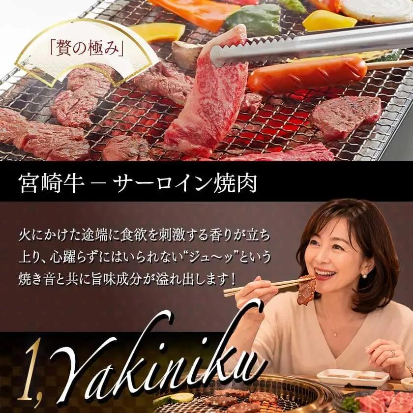 【A5】宮崎牛サーロイン焼肉×スライスギフト1kg【化粧箱入り】〔AI-0102〕_(都城市) 最高級A5ランク 宮崎牛サーロイン 焼き肉用 サーロインスライス 各500g 化粧箱 牛肉 食べ応え ギ