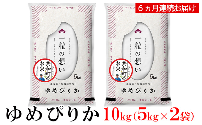 令和5年産  定期便 6ヵ月連続お届け ゆめぴりか 10kg 精米 北海道 共和町