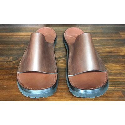 ふるさと納税 五城目町 レザーサンダル(ブラウン)サイズ8(26〜26.5cm)[No.5880-3174]