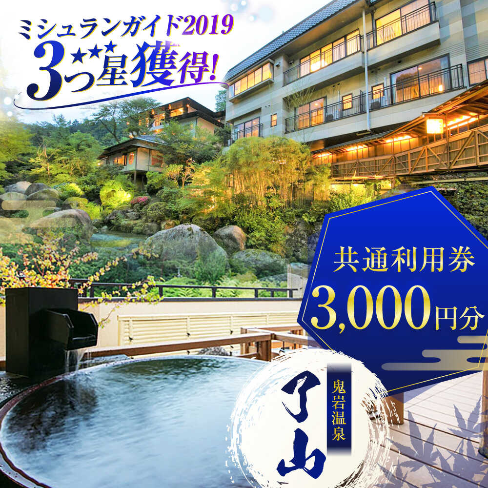 【ふるさと納税】鬼岩温泉 了山・Ryo-an 共通利用券 3,000円分 / 天然温泉 エステ カフェ 食事 温泉 入浴 宿泊 日帰り 温泉利用券 利用券 温泉宿 宿泊券 チケット 旅行クーポン / 御嵩町 / 了山 [AVAH001]