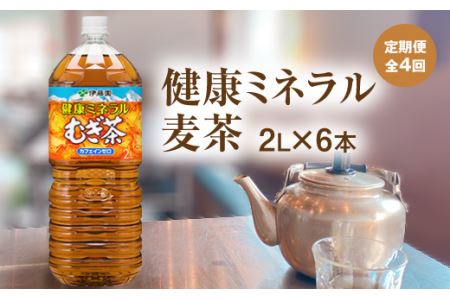 『定期便：全4回』健康ミネラルむぎ茶2L×6本【500009】