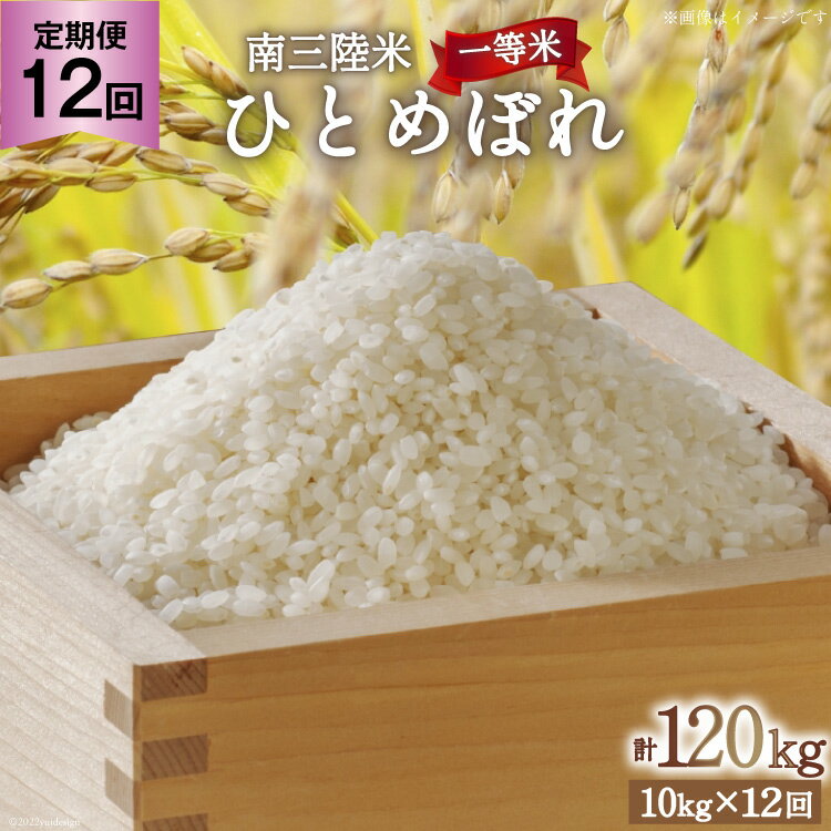 【ふるさと納税】 お米 定期便 12回 気仙沼産 南三陸米ひとめぼれ 精米 10kg 総計120kg [気仙沼市物産振興協会 宮城県 気仙沼市 20563291] 米 精米 ひとめぼれ ブランド米 お米 ごはん 宮城