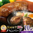 【ふるさと納税】【12回定期便】シュシュの長崎和牛ハンバーグ 10個/月（計120個）/ 牛肉 長崎和牛 ハンバーグ はんばーぐ 惣菜 おかず 小分け / 大村市 / おおむら夢ファームシュシュ[ACAA273]