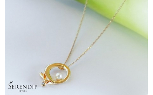 Calla K10 ダイヤモンド パールネックレス レディース ジュエリー アクセサリー  ねっくれす ダイヤ だいや ペンダント イエローゴールド  パール シンプル 一点もの おしゃれ かわいい 高額 食べ物以外 プレゼント ギフト 贈り物 株式会社菜畑 神奈川 湘南 藤沢