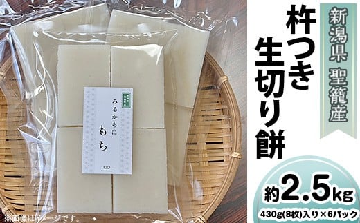 
            杵つき生切り餅8枚入･6パックセット（新潟県聖籠町産こがねもち使用）【12/22入金確認分まで年内発送】
          