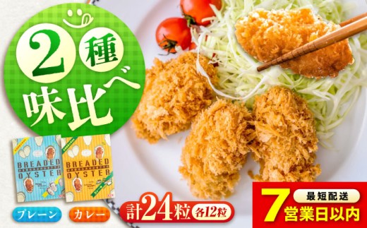 【スピード発送】 カキフライ 冷凍 カキフライ (2種 食べ比べ 12粒×2袋) プレーン×カレー 広島県産 冷凍カキフライ 広島牡蠣 牡蠣 かき カキ  料理 簡単 魚介類 海鮮 ギフト 広島県産 瀬戸内海 海の幸 特産品 産地直送 お取り寄せ 贈り物 ギフト 贈答品 人気 おすすめ おいしい 冷凍 カキフライ 牡蠣 魚介類 海鮮 贈答 グルメ 広島県福山市/クニヒロ株式会社 [BACG014]