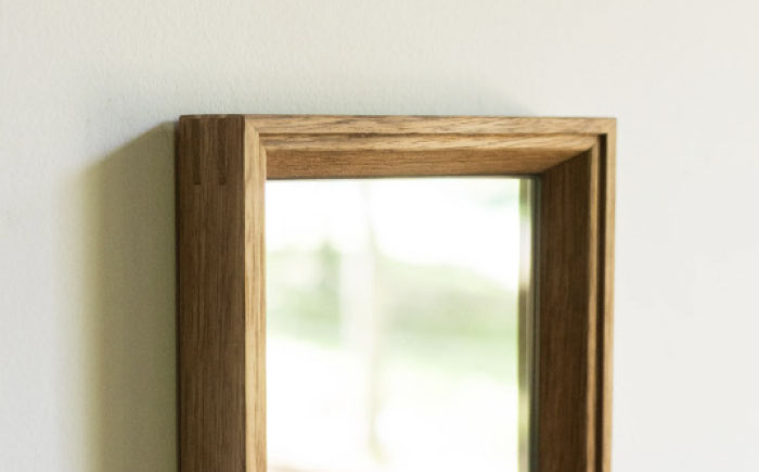 【受注生産】Mirror 06 胡桃/oil finish / 鏡 かがみ ミラー 壁掛け 全身 ウォールミラー 家具 インテリア 身だしなみ おしゃれ 受注 木製 木目調 ナチュラル デザイン / 