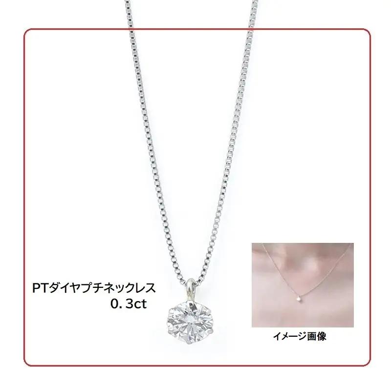 プラチナ・1粒ダイヤモンドネックレス（0.3ct）
