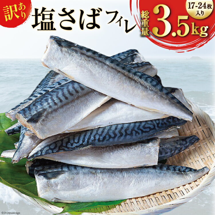 【ふるさと納税】訳あり 減塩 無添加 塩サバ フィレ 総重量 3.5kg (17-24枚入) [足利本店 宮城県 気仙沼市 20564775] 魚介類 魚 海鮮 大容量 サバ さば 鯖 塩分控えめ サバフィレ サバフィーレ 鯖フィレ 塩サバフィレ 切り身 冷凍 訳アリ わけあり