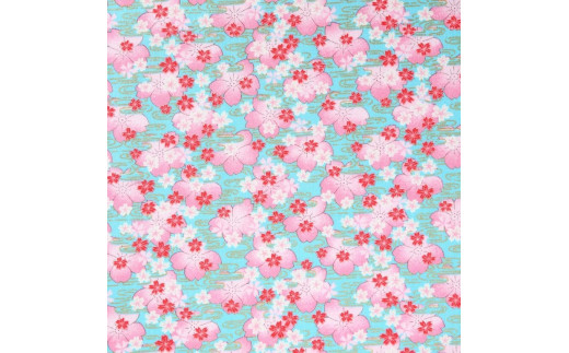 【ブルー１（薄）】紀州晒 紀州和晒 シーチング コットン 綿 綿100% 生地 布  民芸シリーズ 民芸 和柄 花柄 小柄 桜 和風 WAGARA おしゃれ ハンドメイド 手芸 手作り 3m 約110cm