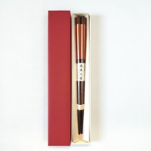 漆塗箸　摺八角金短冊　本朱【1359921】
