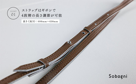 エシカルレザーSobagni IDカード ホルダー ブラウン×コーラル