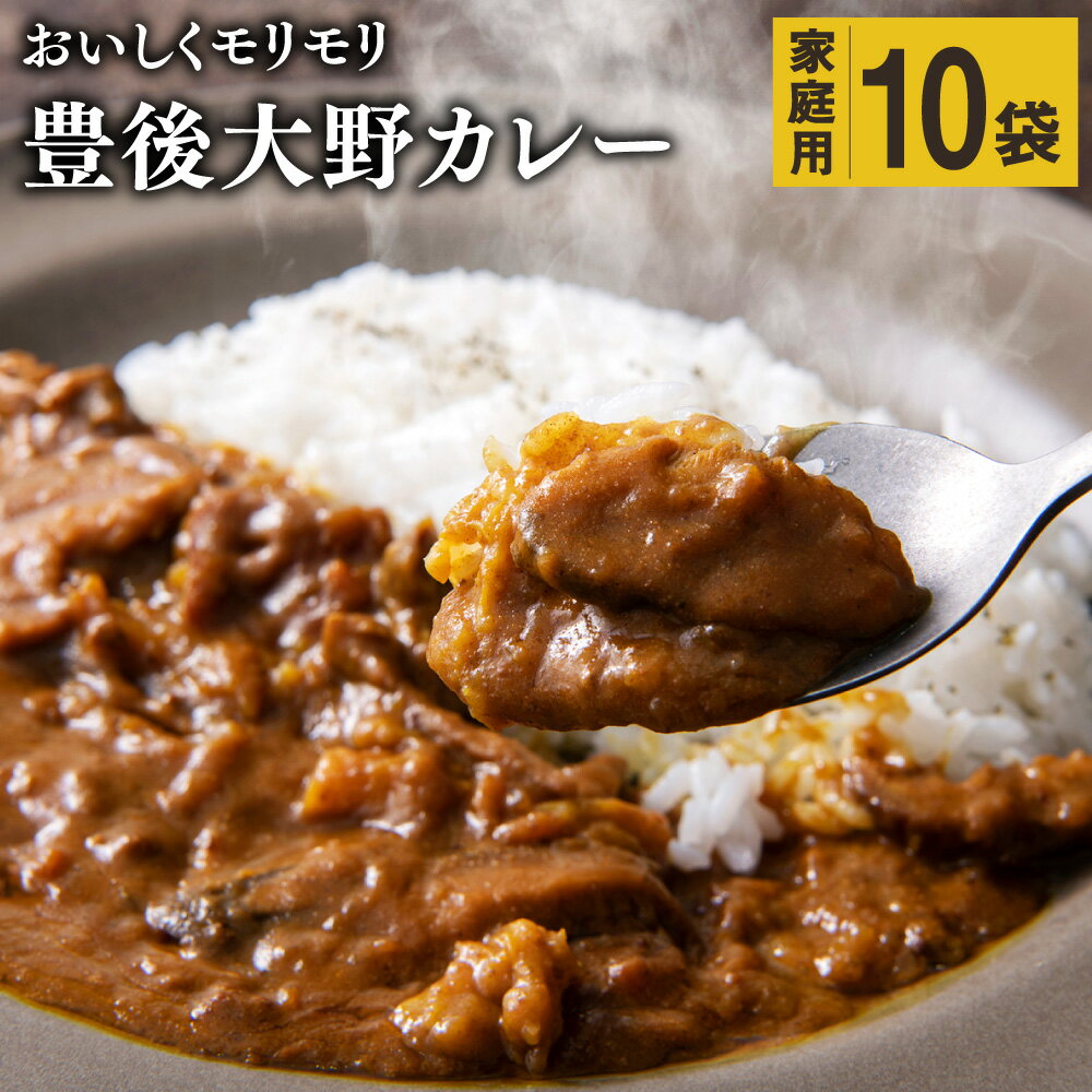 【ふるさと納税】おいしくモリモリ豊後大野カレー 家庭用 10袋 計1.8kg ／ カレー 椎茸 しいたけ シイタケ さつまいも 紅はるか 野菜 レトルト 常備用 非常食 保存食 国産 九州 大分県 豊後大野市 常温 送料無料