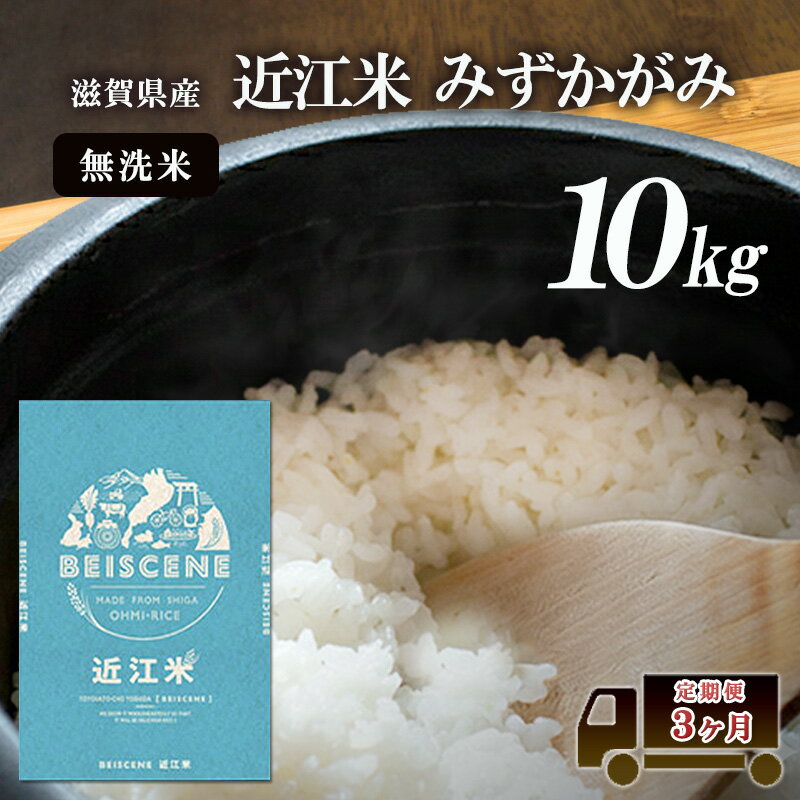 【ふるさと納税】特A受賞歴 定期便 10kg×3ヶ月 みずかがみ 無洗米 令和7年産 近江米 米 こめ コメ滋賀 豊郷 定期 3回