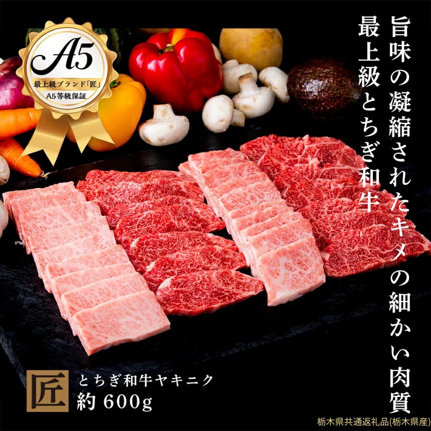 【ふるさと納税】とちぎ和牛 A5 焼き肉用 約 600g｜ 国産 和牛 牛 肉 生産者 認定 銘柄 A5 旨味 うまみ きめ細かい 品質 柔らかく 芸術品 特産品 栃木県 真岡市 送料無料 栃木県共通返礼品（栃木県産）