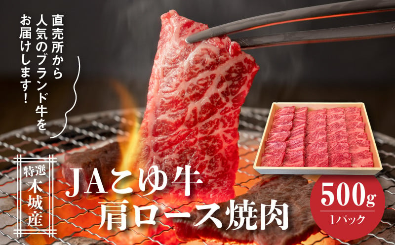 
JAこゆ牛 特選木城産 肩ロース500g 焼肉用_K56_0004
