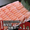 【ふるさと納税】指宿の肉といえば上高原！鹿児島黒豚ロース(計1kg)黒豚 豚肉 冷凍 国産 お肉 しゃぶしゃぶ 薄切り ロース スライス【肉の上高原】