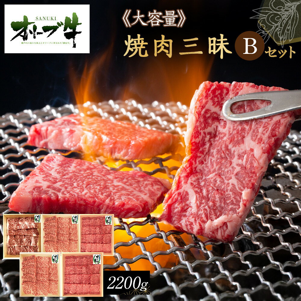 【ふるさと納税】≪大容量≫オリーブ牛焼肉三昧Bセット | 肉 お肉 にく 食品 香川県産 人気 おすすめ 送料無料 ギフト