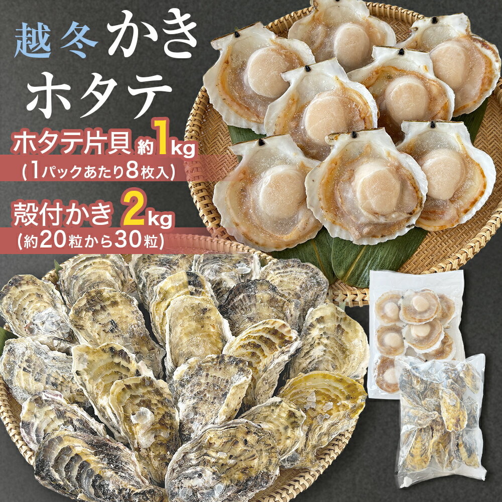 【ふるさと納税】ホタテ片貝 越冬殻付かき (ホタテ1kg・かき2kg) 贅沢セット 加熱用 牡蠣 かき カキ 帆立 ホタテ ほたて 片貝 バーベキュー BBQ 貝焼き 殻付き 殻つき 貝柱 貝 海鮮 魚介 魚介類 宮城県産 新鮮 急速冷凍 濃厚 お取り寄せ 宮城県 石巻市