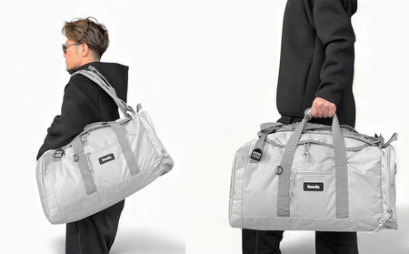 【グレー】【撥水/大容量】3WAYスクエアボストンリュック REVOLLA