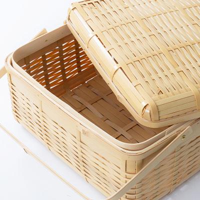 ふるさと納税 日出町 良質な竹を使用した伝統工芸品 竹細工 バスケットフタ付き(大)(4002227) |  | 01