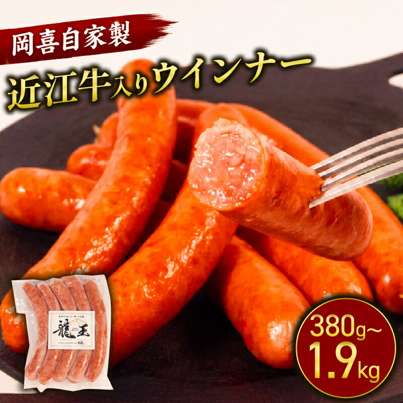 【ふるさと納税】 岡喜自家製 近江牛 入り ウインナー 380g～1.9kg 1パック 190g ふるさと納税 ブランド牛 牛肉 和牛 ういんなー ソーセージ 自家製 お肉 肉 豚 ぶた 豚肉 近江牛 惣菜 贈答 お中元 お歳暮 ギフト 龍王 粗挽き イベント 国産 真空パック 滋賀県 竜王町 岡喜