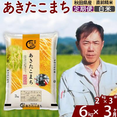 ふるさと納税 北秋田市 令和7年産《定期便3ヶ月》秋田県産 あきたこまち 6kg【白米】|msrf-12603