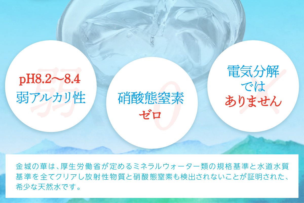 ミネラルウォーター 金城の華 500ml 2L 各一箱  水 ふるさと納税 ミネラルウォーター ペットボトル 天然水 アルカリイオン 水 【67】