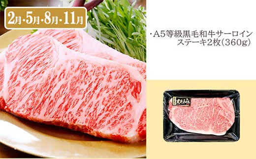 プレミアム定期便(3回)A5等級黒毛和牛(シャトーブリアン・サーロインステーキ等) FF-0055【配送不可地域：離島】