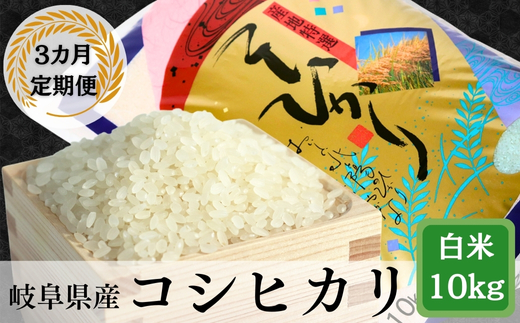 ≪令和7年産≫ 【3か月定期便】【新米】 岐阜 コシヒカリ （約10kg×3回）