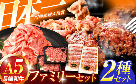 長崎和牛A5ランク ファミリーセット（ロース小間切れ800g＆特選ハンバーグ10個セット）【肉のあいかわ】[OCH028]