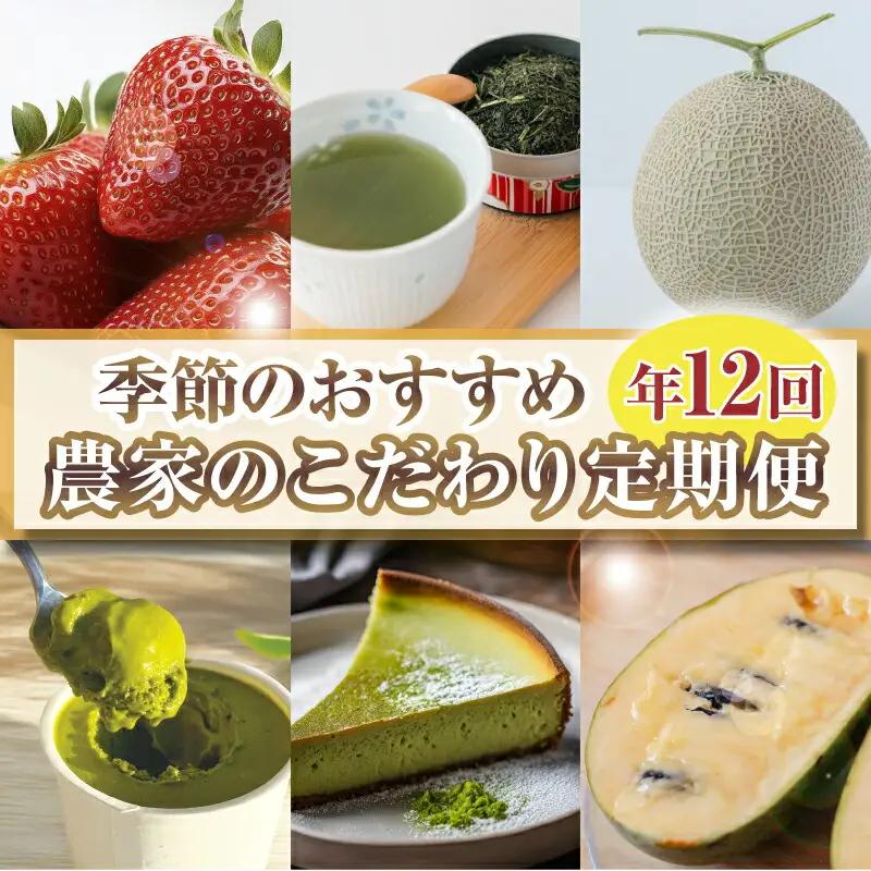【定期便12回】 定期便 季節のおすすめ 農家のこだわり定期便 いちご メロン 新茶 森木農園