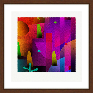 【絵画】 ピエゾグラフ 「塔と時」 額装サイズ 266mmx266mm 【 しかくいえ ピエゾグラフ 額入り 額縁付 アート インテリア 現代版画 絵画 版画 贈り物 贈答 プレゼント ギフト 綾部 京都 】