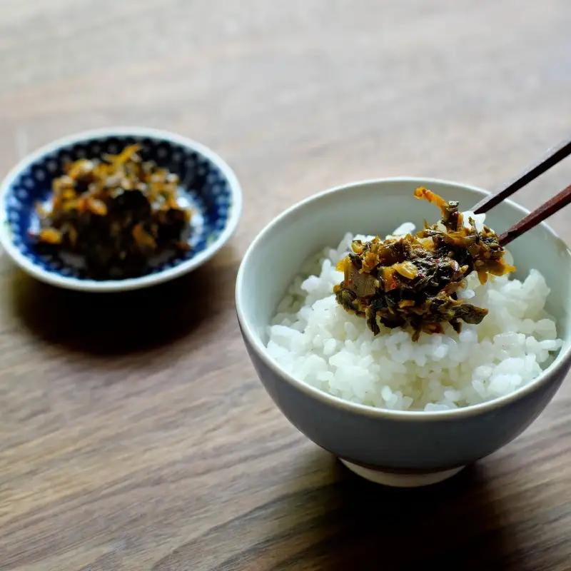 ご飯のお供！絶品高菜4種セット （ゆず山椒味120g、しょうゆ味120g、高菜キムチ120g、高菜チャーハンの素90g） / 高菜漬け 田辺市 ウコン不使用 漬物 つけもの 健康 和歌山 野菜 炒飯 