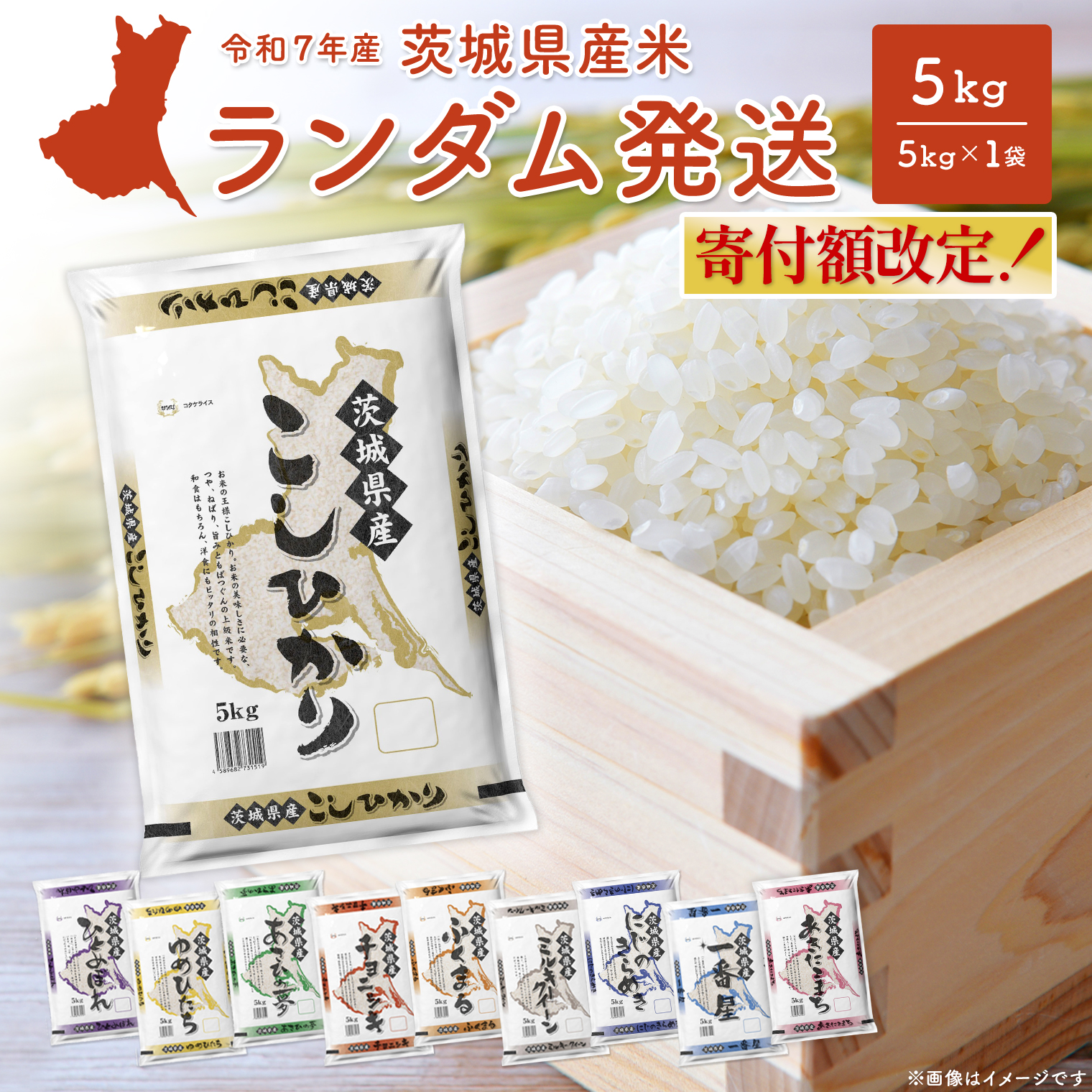 ランダム 5kg 〈令和8年5月内発送〉 茨城県産【令和7年産/白米】 米 精米 小分け 2025年産 K2464