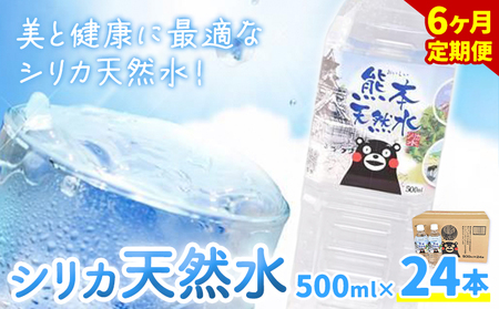 【6ヶ月定期便】シリカ天然水 500ml×24本 計144本 株式会社Foody's《申込月の翌月から出荷開始》熊本県 菊池市 シリカ水 飲料水 ミネラルウォーター 水 軟水 鉱水 ペットボトル 定期