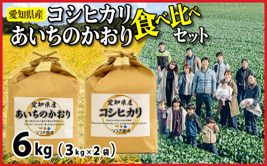 
No.166 愛知県産コシヒカリ＆あいちのかおり食べ比べセット（合計6kg） ／ お米 白米 精米 こしひかり 愛知県
