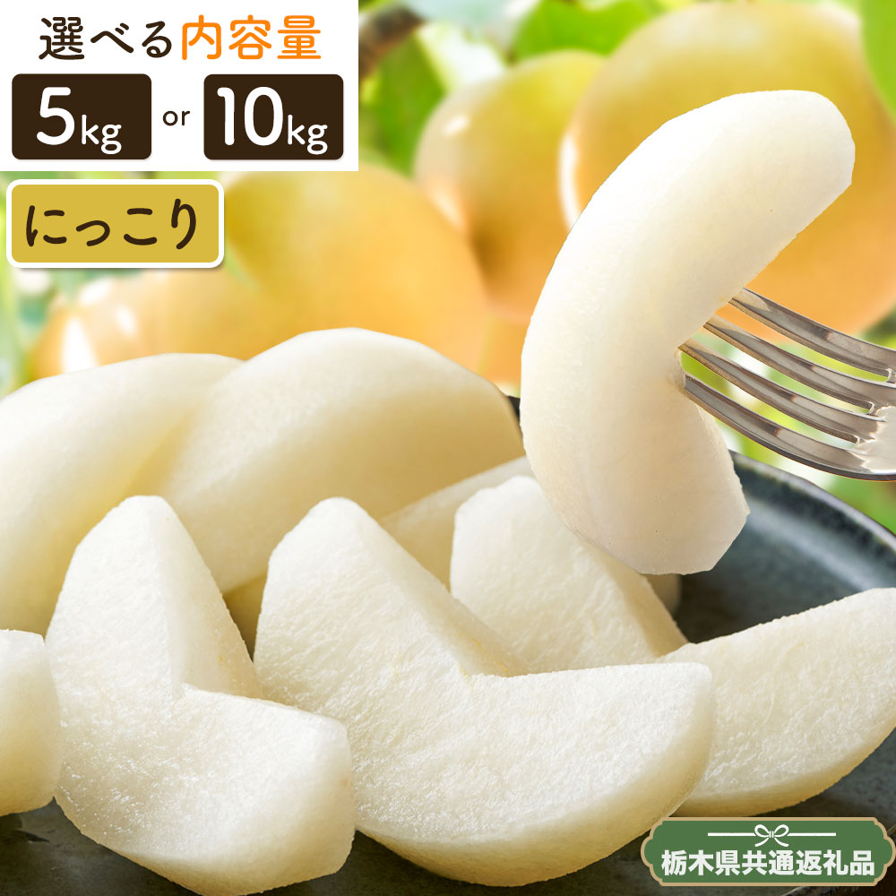 【ふるさと納税】N05 梨 なし にっこり梨 5kg or 10kgフルーツ 先行予約 矢畑むらづくり組合《9月下旬-10月中旬に出荷予定(土日祝除く)》 栃木県【栃木県共通返礼品　栃木県産】【配送不可地域あり】