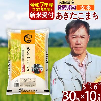 ふるさと納税 北秋田市 R7年産 新米受付《定期便10ヶ月》あきたこまち 30kg【玄米】|msrf-22310