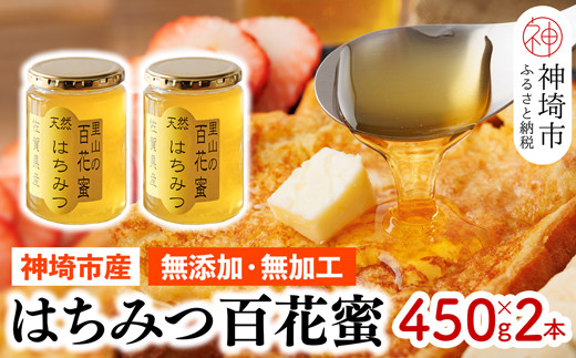 
国産はちみつ(神埼産)百花蜜 450g×2 【贈り物 黄金色 自家製 疲労回復 美容 栄養 花の蜜 純粋 九州産】(H050116)
