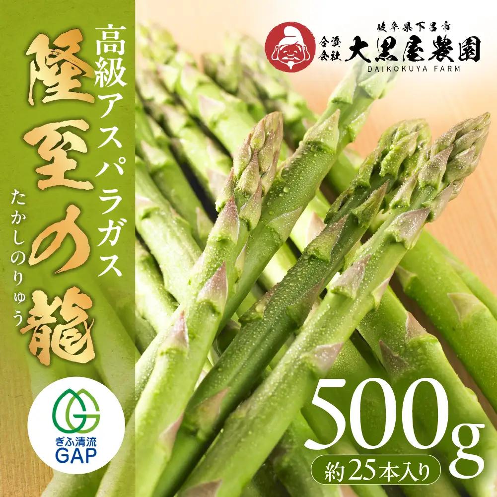【期間限定】高級アスパラガス 隆至の龍 500g（約25本入り）レギュラーサイズ【119-3】